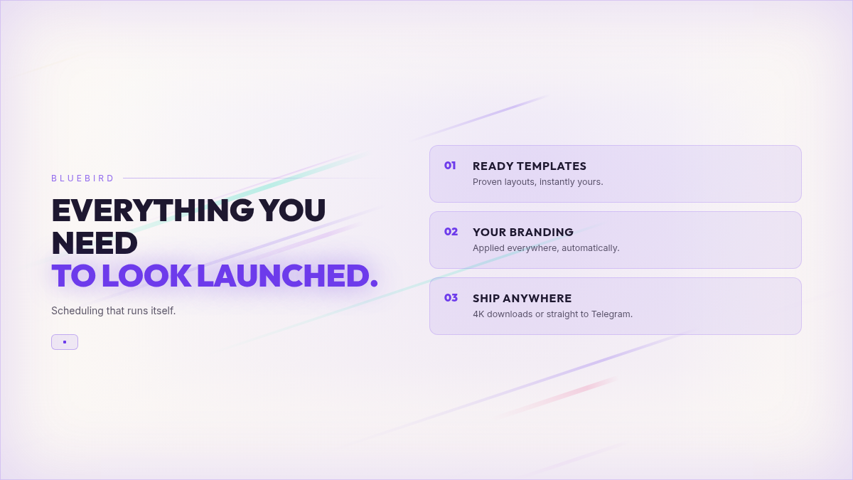 Example of the Feature Split template rendered for a sample brand