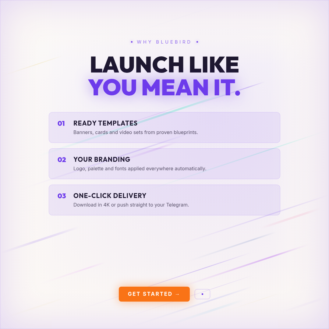 Example of the Square Feature Card template rendered for a sample brand