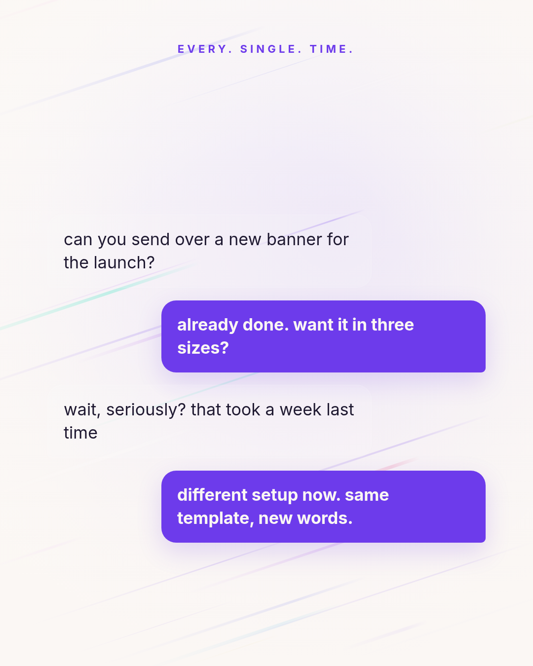 Example of the Chat Thread template rendered for a sample brand